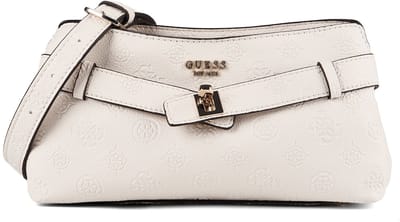 GUESS schoudertas Ella Logo Girlfriend Crossbody Stone Logo crème