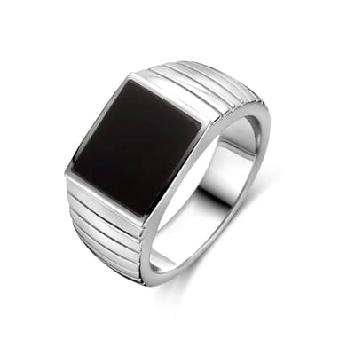 Zilveren Zegelring Onyx 1341624 – Gerhodineerd 925 Zilver 10,5 mm