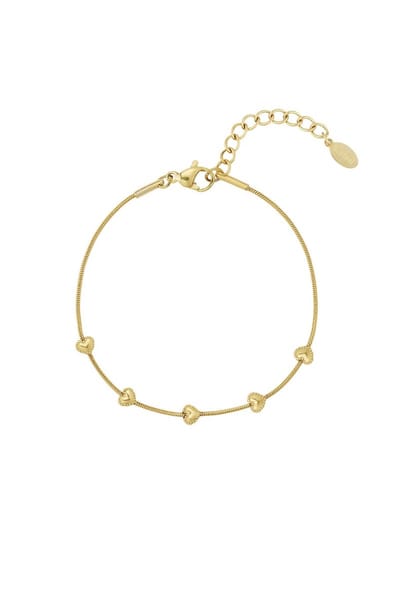 Yehwang - Gouden Armband Met Kleine Hartjes - Goud Armbandje Subtiel Hart - Sieraad - Cadeau - Cadeautip - Dames