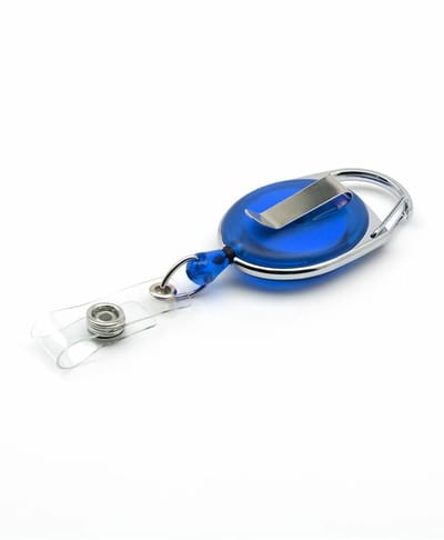 Uittrekbare sleutelhanger - Uitrekbaar - Pasjeshouder - Kaarthouder - Keycord - Karabijnhaak - Met clip - Skipas - Elastisch koord - Sleutels en pasjes - Retractable keychain - Badge - Blauw - Jonyx