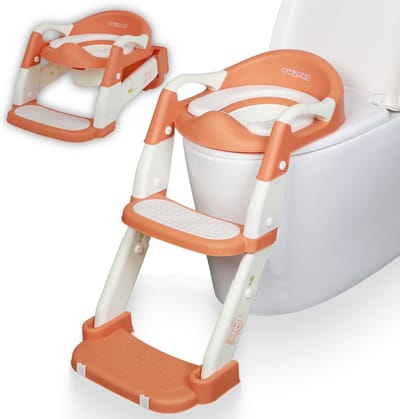 WC Verkleiner met Trapje & Plaspotje Set - voor Peuter en Kind - 2-in-1 Toilettrainer met Opstapje - Met Potje - Verstelbaar in hoogte - Antislip - Antispat bescherming - Opvouwbaar - Met beloningssysteem