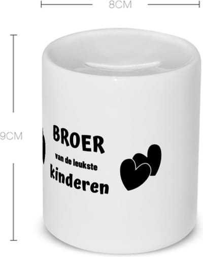 Akyol - broer van de leukste kinderen Spaarpot - Broer - de leukste broer - verjaardag - cadeautje voor broer - kado - geschenk - 350 ML inhoud