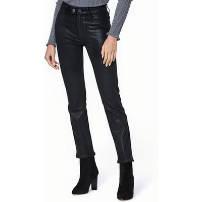 PAIGE Claudine Double Btn Joxxi Pkt Black Fog Luxe Coating Maat: W23 | Skinny Broeken Outlet | Dames | Zwart
