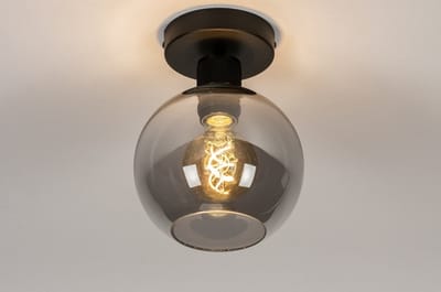Lumidora Plafondlamp 74040 - Plafonniere - MARIEKE - E27 - Zwart - Grijs - Metaal - ⌀ 18 cm
