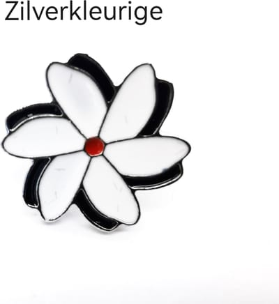 - Herdenkingen - symbool - zilverkleurig Melati speld - de Indische Jasmijn - Heel erg gewaardigd cadeau te geven aan personen om Respect te tonen en Herdenking
