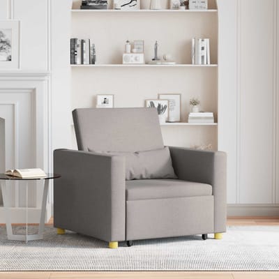 vidaXL Uittrekbare slaapbank eenpersoons Taupe 90 x 165 x 87 cm Stof