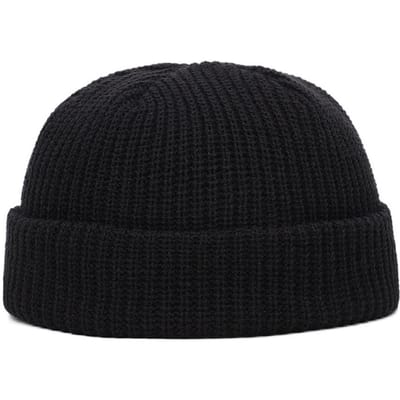 Winter Warme Mutsen Casual Korte Draad Hip Hop Hoed Volwassen Mannen Vrouwelijk Wol Gebreide Schedel Cap Elastisch Unisex One Size black