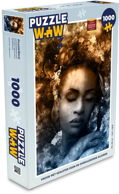Puzzel Vrouw - Sepia - Bloemen - Legpuzzel - Puzzel 1000 stukjes volwassenen