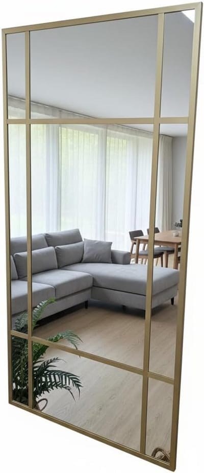 Industriële Wandspiegel in Deense Stijl 160x80 cm - Aluminium Rechthoekige Spiegel