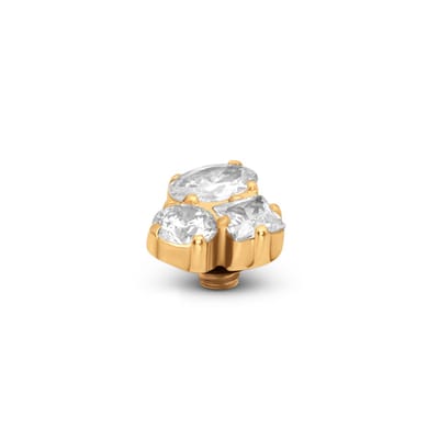 Melano Twisted Trinity Steentje Crystal | Goud
