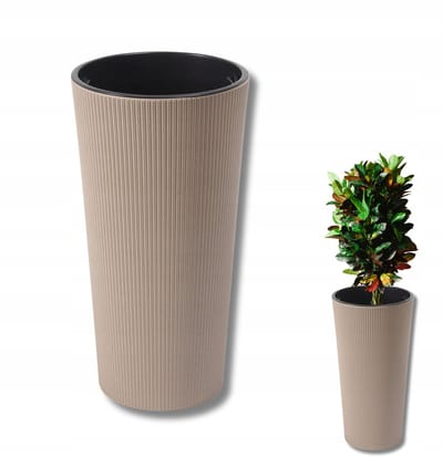 Bloempot LILIA JUMPER ECO Coffee Latte Ø19cm H36cm met inzetstuk
