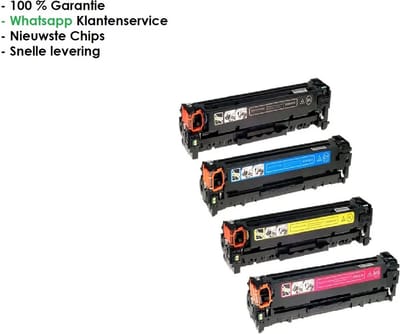 AtotZinkt huismerk XL Multipack Laser toner cartridges voor HP (125A) CB-540A, CB-541A, CB-542A en CB-543A | Geschikt voor HP Color Laserjet CM1312NFI MFP, CN1312 MFP, CP1210, CP1215, CP1215N, CP1217, CP1510, CP1515(N), CP1518(NI) BK, C, M ,Y