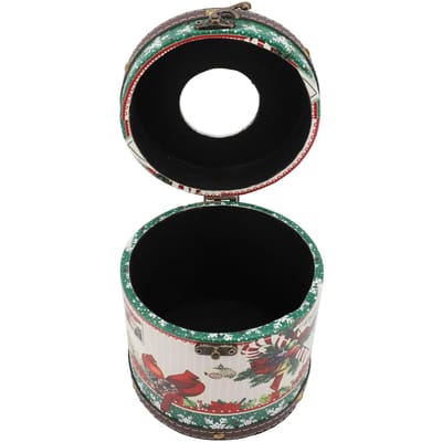 Ronde Tissue Cover Houder Vintage Houten Lederen Decoratieve Doos met Deksel voor Eettafel Woonkamer