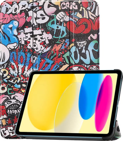 Hoesje Geschikt voor Apple iPad 10 (2022) - 10.9 inch - 10e Generatie - Dun & Stevig - Trifold Bookcase - Hard Cover - Hardcover Book Case - Tablet Hoes - Graffity