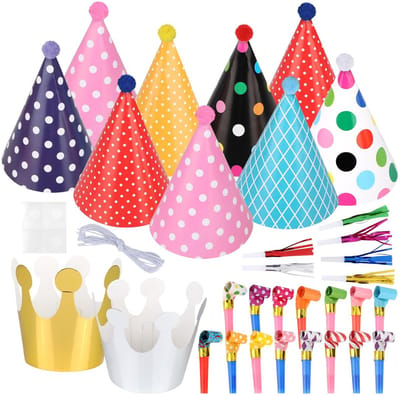 Dailygoods- Partyhoedenset 32-delig - Papieren Verjaardagskronen - Feesthoeden - Decoratieset - Feestartikelen - Duurzaam en Herbruikbaar
