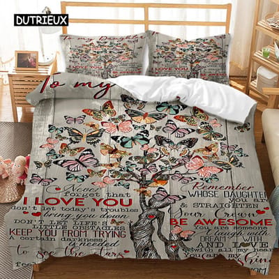 Brief Dekbedovertrek Set Brief Motiverende Woorden Aan Zoon Brief Beddengoed Set Beddengoed Dubbel Queen King Polyester Dekbedovertrek EU single(135x200cm)