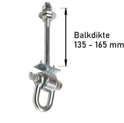 Schommelhaak met Gelagerde Harpsluiting M12 190mm (1 stuk)