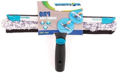 Raamwisser Combi Gereedschap - Schoonmaakgereedschap Ramen - Ramen Streeploos Zemen - 2-in-1 Functionaliteit - 25 cm - Wit