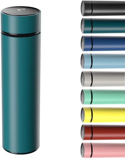 Dailygoods- Koffiebeker 500 ml - Thermosbeker met LCD-aanraakscherm - Waterdicht - Antislip - Roestvrij staal - Ideaal voor buitenactiviteiten - Thermosfles