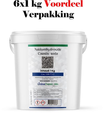 Online chemicalien – Natriumhydroxide – 6x1 kg – Caustic Soda – Ontstopper – Voor Reiniging en Zeep