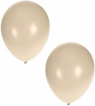 50x stuks Metallic witte ballonnen 36 cm
