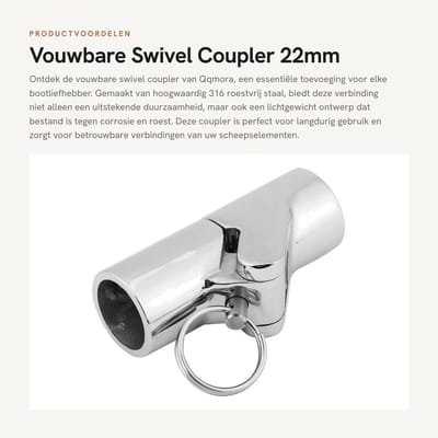 Dailygoods- Draaikoppeling - Duurzaam Roestvrij Staal - Opvouwbaar - Hoge Betrouwbaarheid - Corrosiebestendig - Geschikt voor Scheepvaart - Pijpverbinder