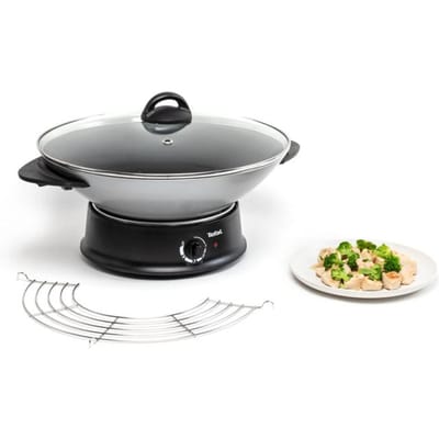 Tefal WO 3000 - Elektrische Wok - Anti-aanbaklaag - Geschikt voor Roerbakken en Stomen - 1200W