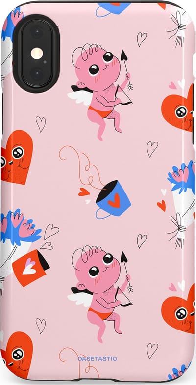 Casetastic Hoesje Geschikt voor Apple iPhone X/Xs - Stijlvolle Beschermende Duo-layer Case - Cupido's Keuze