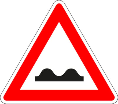 Slecht wegdek bord - kunststof - J1 300 mm