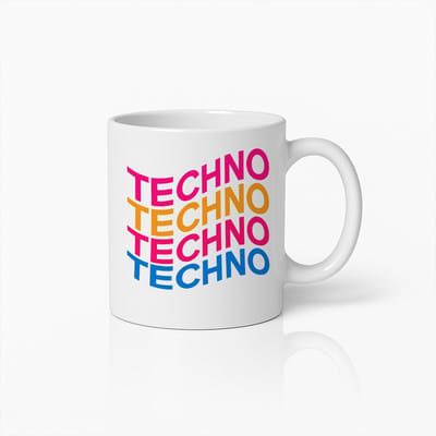 Techno Muziek Mok 330ml – Kleurrijke Koffiebeker voor Ravers, DJ’s & Liefhebbers van Elektronische Dansmuziek – Perfect Cadeau