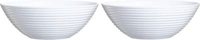2x Salade schalen/slakommen van wit glas 27 cm - Schalen en kommen - Keuken accessoires