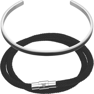 Echte leren/roestvrijstalen armband Marc Lauder