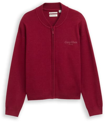 Tom Tailor - Bombervest met ritssluiting - Maat 164 - Beetroot Red