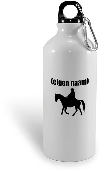 Hacebo® - cowboy op paard met eigen naam waterfles - Cowboy - cowboy liefhebbers - wilde westen - verjaardag - cadeau - kado - water fles - 400ML