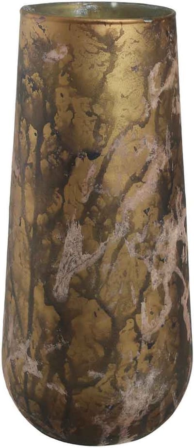 PTMD Sjoerd Ronde Vaas - H27 x Ø12 cm - Glas - Bruin