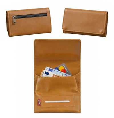 Champ Shag Etui - Tabak Etui - Shag Mapje - Hoesje - Echt Leer - Licht Bruin