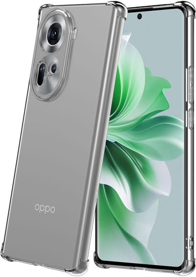 Geschikt voor Oppo Reno 11 Telefoonhoesje Transparant met Stootrand - Clear Case Shockproof TPU Siliconen Back Cover Case Doorzichtig - Smartphonica geschikt voor Oppo Reno 11