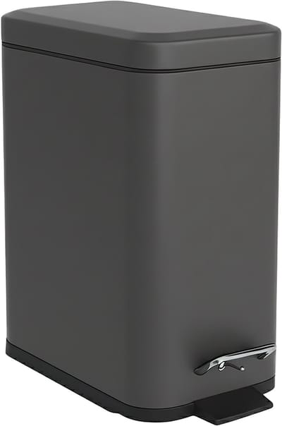 Badkamer prullenbak - 5 l - mat - softclose - grijs