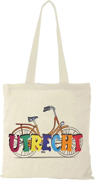 Canvas tas - Utrecht fiets gekleurd - katoenen tas - schoudertas dames - tassen dames - schoudertassen