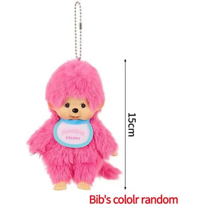 Monchhichi Sleutelhanger Hanger Pluche Schattige Cartoon Pop Rugzak Ornamenten Mengqiqi Tas Charms Pluche Aap Sleutelhangers Verjaardagscadeau pink