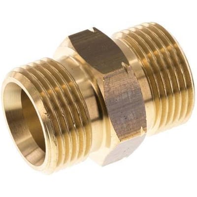 Dubbele Nippel G1'' Man X Man Linkshandig Messing 16bar 36mm Hex