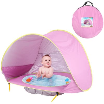 Kinder Strandtent UV Bescherming Zwembad Speelhuis Tent Pop-Up Draagbaar Waterdicht Zwembad Buitenspeelgoed Ideaal Voor Kinderen