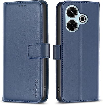 BINFEN Hoesje - Geschikt voor Xiaomi Redmi 13 / Poco M6 4G Hoesje - BINFEN Book Case - Blauw
