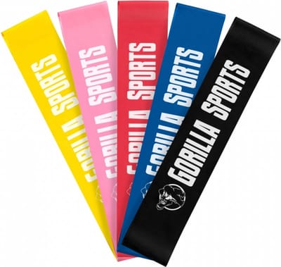 Gorilla Sports Fitnessbanden Set van 5 - Weerstandsbanden - resistance band