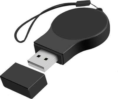 Strap-it Draagbare draadloze mini oplader geschikt voor Samsung Galaxy Watch Active / Active 2 / Watch 3 / Watch 4 / 4 Classic / Watch 5 / 5 Pro / Watch 6 / 6 Classic / FE / Galaxy Watch 7 / Galaxy Watch Ultra / Ultra 2025