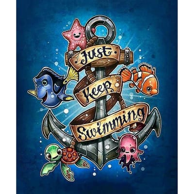 5D DIY Diamond Painting cartoon dier 3D Borduren Strass Kruissteek Mozaïek Home Decor Geschenken 20X30CM blue