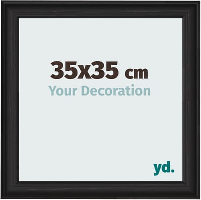 Your Decoration - Fotolijst 35x35 cm - MDF - Zwart Houtnerf - Lazio