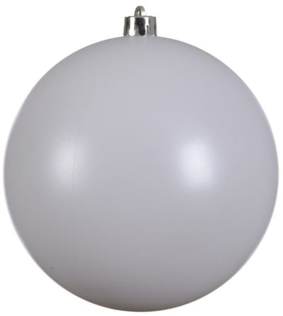 Decoris Kerstbal - 4x - wit - groot - 14 cm - kunststof - glans - kerstversiering