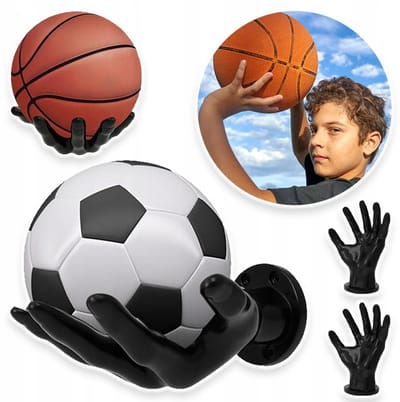 Handpalmvormige Balhouder - Wandgemonteerd Sportdisplayrek - Sterk PVC, Ruimtebesparend - Artistieke Opbergoplossing Voor Basketbal, Voetbal En Volleybal