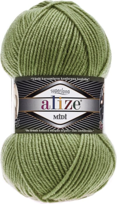 Alize Superlana Midi 620 Mustard Greens Pakket 5 Bollen 500 Gram